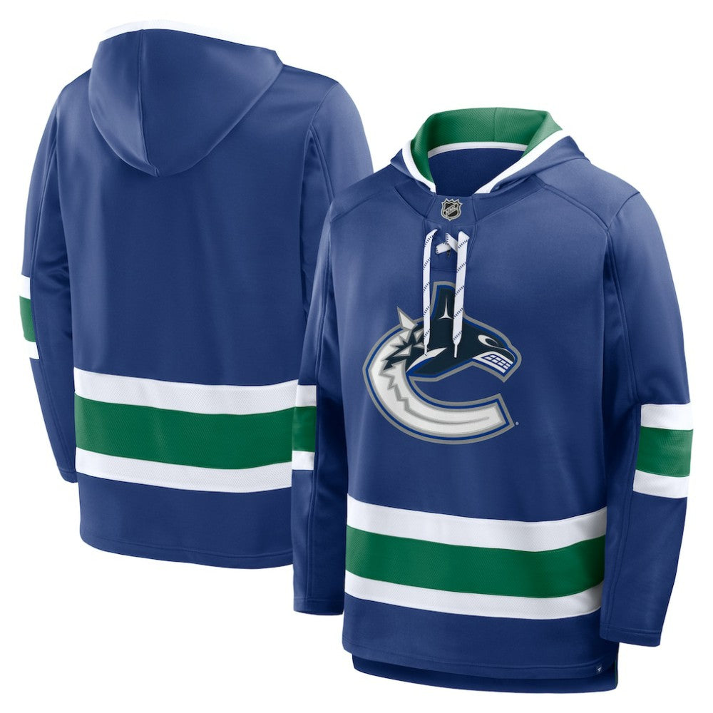 Vancouver Canucks Fanatics Prime Time Fleece Hoodie Blue
