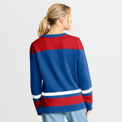 New York Rangers Fanatics Women's Icing Long Sleeve Lace Up Sweatshirt Blue