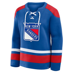 New York Rangers Fanatics Women's Icing Long Sleeve Lace Up Sweatshirt Blue