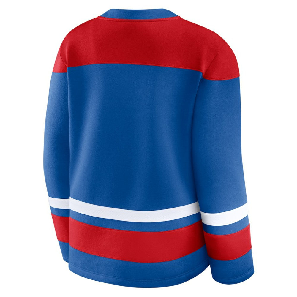 New York Rangers Fanatics Women's Icing Long Sleeve Lace Up Sweatshirt Blue