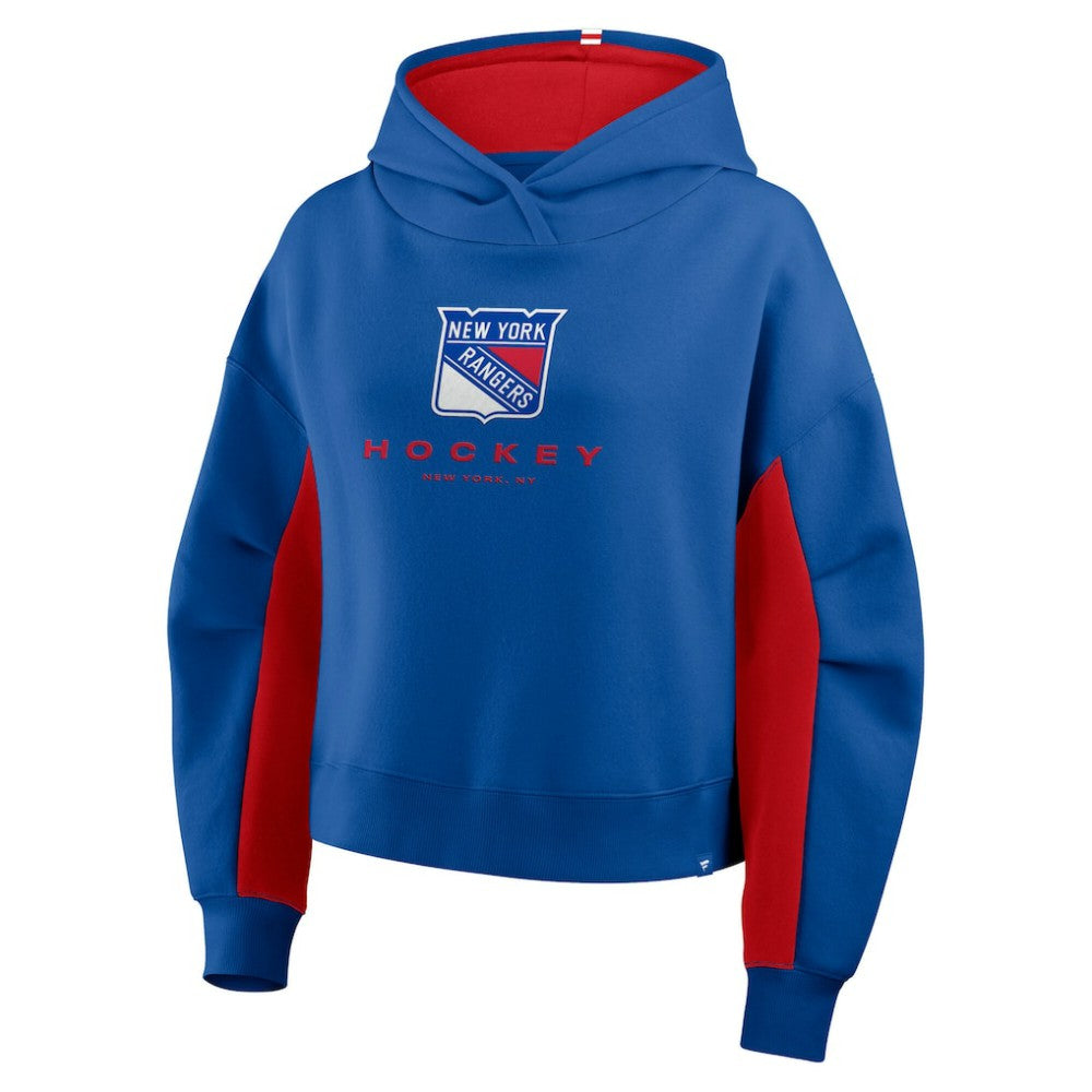 New York Rangers Fanatics Women's Back Check Boxy Hoodie Blue