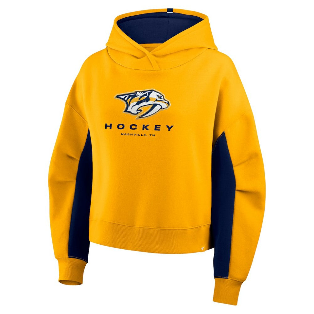 Nashville Predators Fanatics Women's Back Check Boxy Hoodie Gold