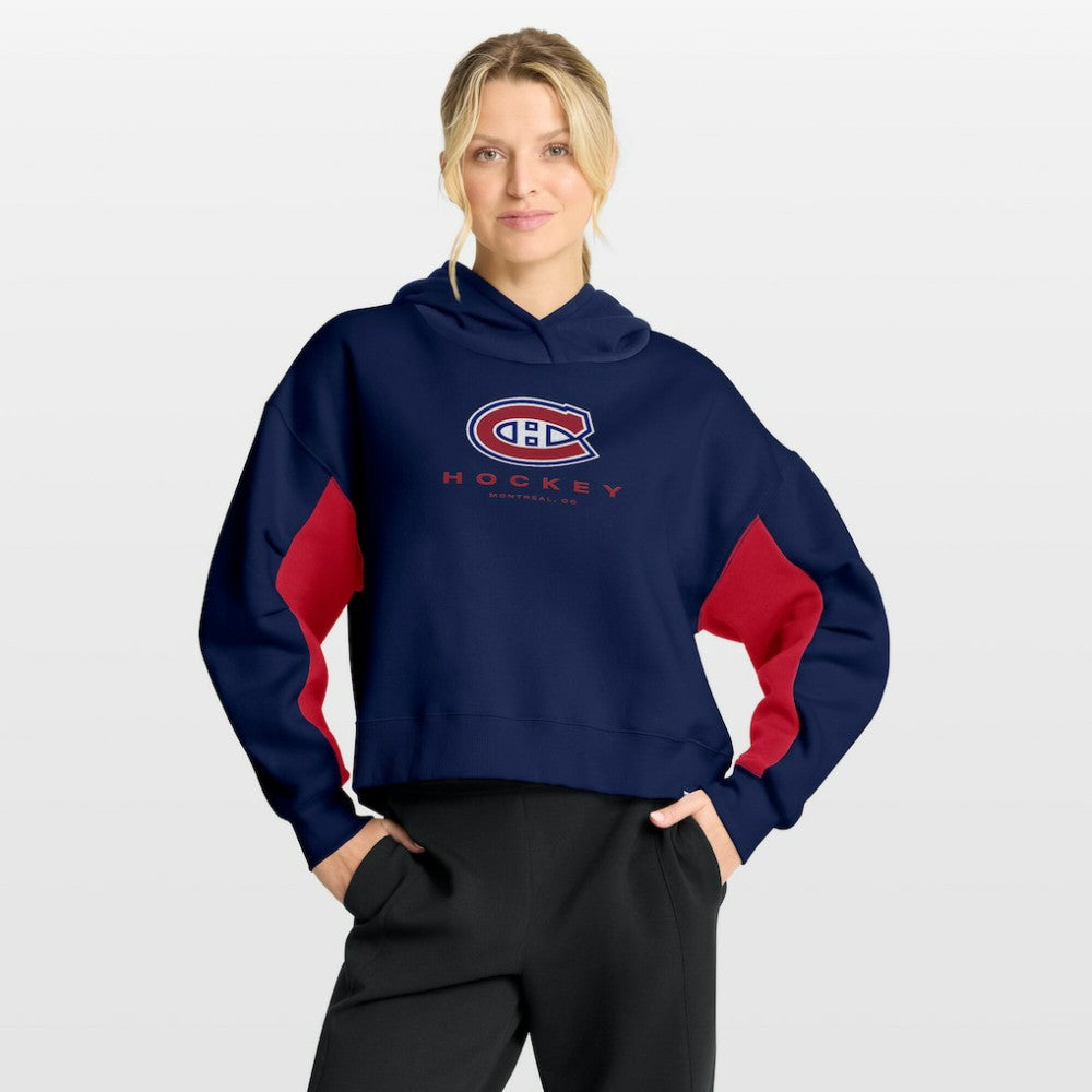 Montreal Canadiens Fanatics Women's Back Check Boxy Hoodie Navy