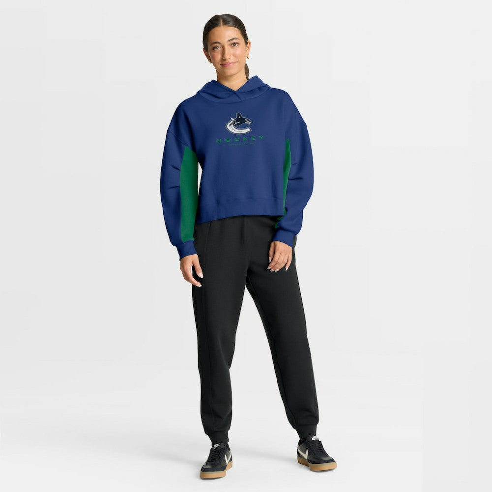 Vancouver Canucks Fanatics Women's Back Check Boxy Hoodie Blue
