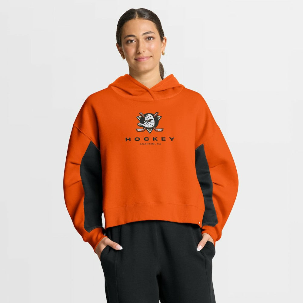 Anaheim Ducks Fanatics Women's Back Check Boxy Hoodie Orange
