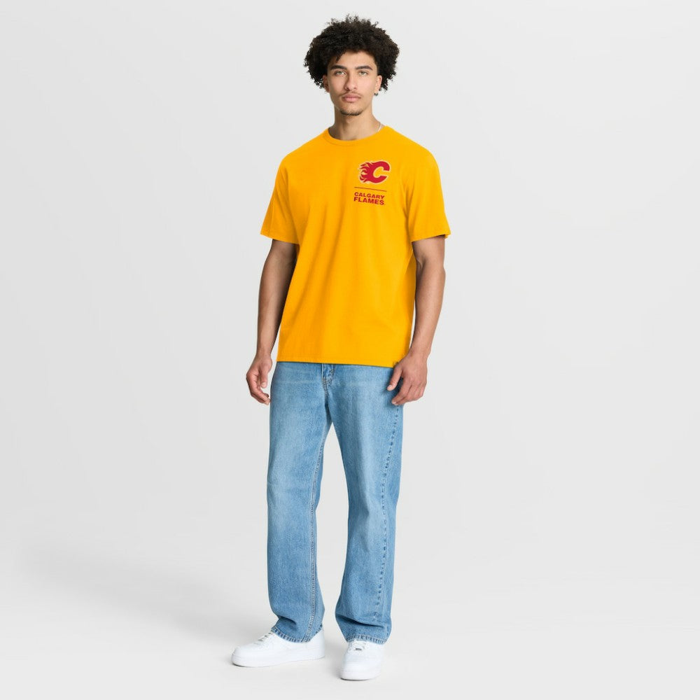 Calgary Flames Fanatics Crash The Net Legacy T-Shirt Gold