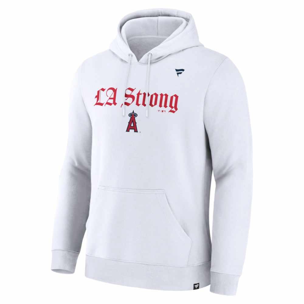 Los Angeles Angels Unisex LA Strong Premium Fleece Pullover Hoodie White