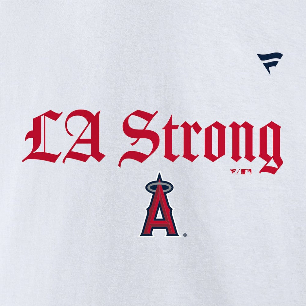 Los Angeles Angels Unisex LA Strong Premium Fleece Pullover Hoodie White