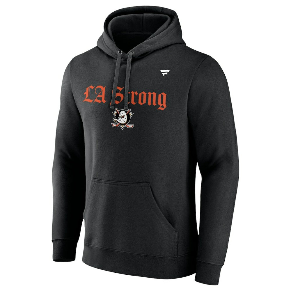 Anaheim Ducks Fanatics Unisex LA Strong Fleece Pullover Hoodie Black