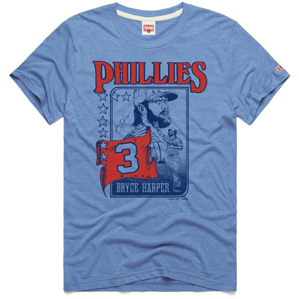 Bryce Harper Philadelphia Phillies Homage Graphic Player T-Shirt Light Blue
