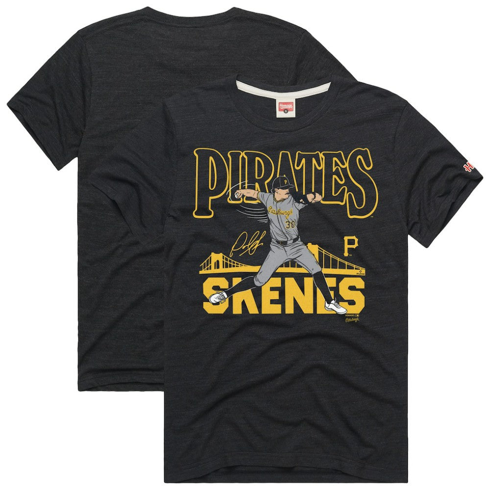 Paul Skenes Pittsburgh Pirates Homage Graphic Player Tri-Blend T-Shirt Charcoal
