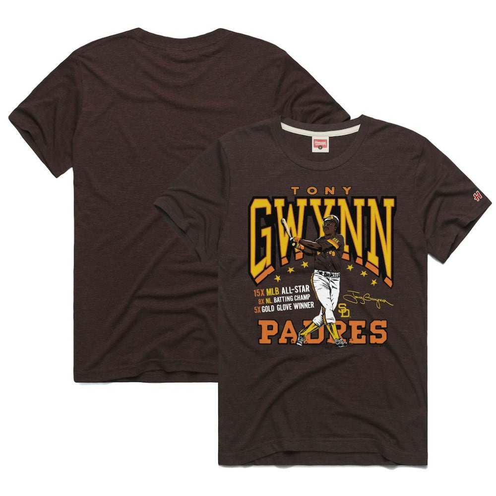 Tony Gwynn San Diego Padres Homage Graphic Player T-Shirt Brown