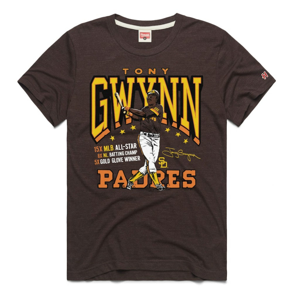 Tony Gwynn San Diego Padres Homage Graphic Player T-Shirt Brown