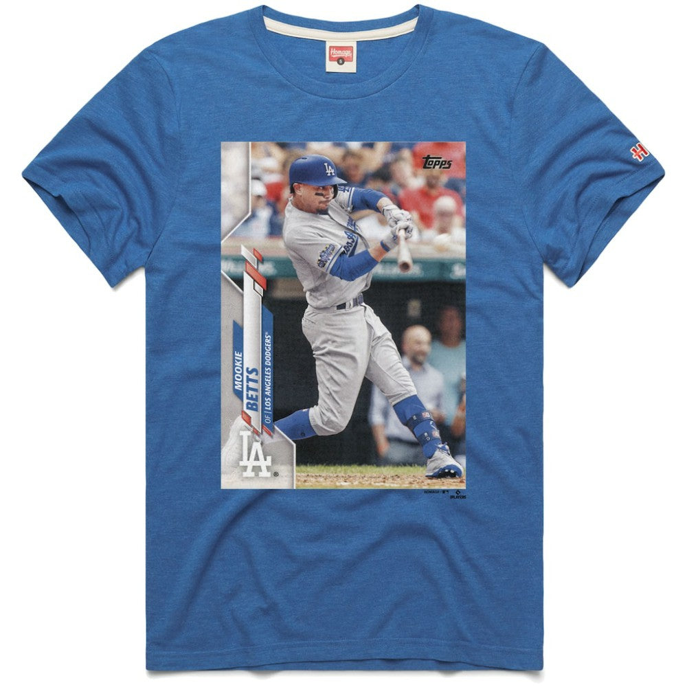 Mookie Betts Los Angeles Dodgers Homage 2020 Topps Baseball Card Player T-Shirt Royal