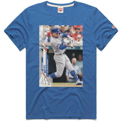 Mookie Betts Los Angeles Dodgers Homage 2020 Topps Baseball Card Player T-Shirt Royal