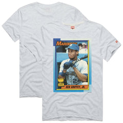 Ken Griffey Jr. Seattle Mariners Homage 1990 Topps Baseball Card Player T-Shirt Ash
