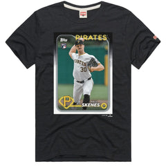 Paul Skenes Pittsburgh Pirates Homage 2024 Topps Baseball Card Player Tri-Blend T-Shirt Charcoal