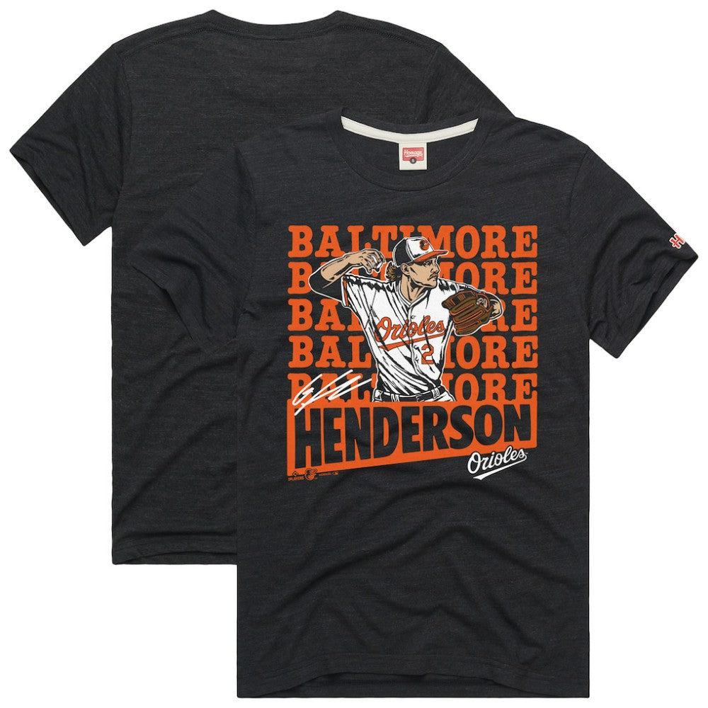 Gunnar Henderson Baltimore Orioles Homage Graphic Player T-Shirt Charcoal