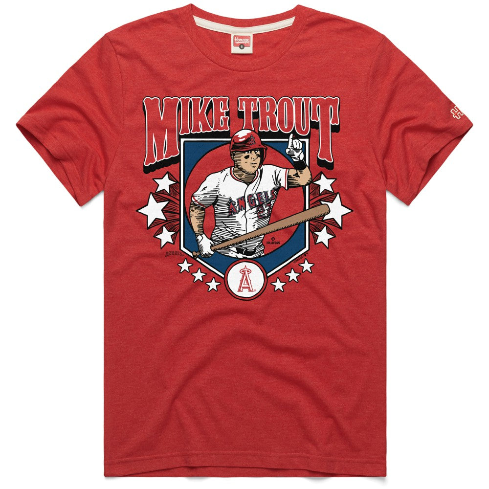 Mike Trout Los Angeles Angels Homage Graphic Player T-Shirt Red