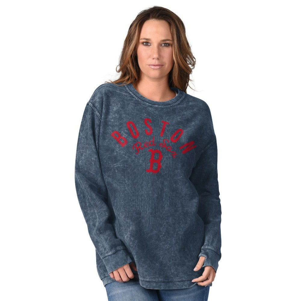 Boston Red Sox G-III 4Her by Carl Banks Women's Comfy Cord Pullover Sweatshirt Navy
