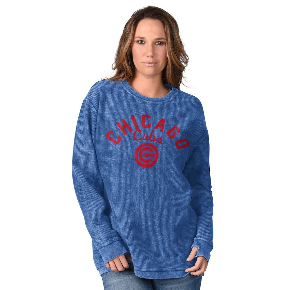 Chicago Cubs G-III 4Her by Carl Banks Women's Comfy Cord Pullover Sweatshirt Royal