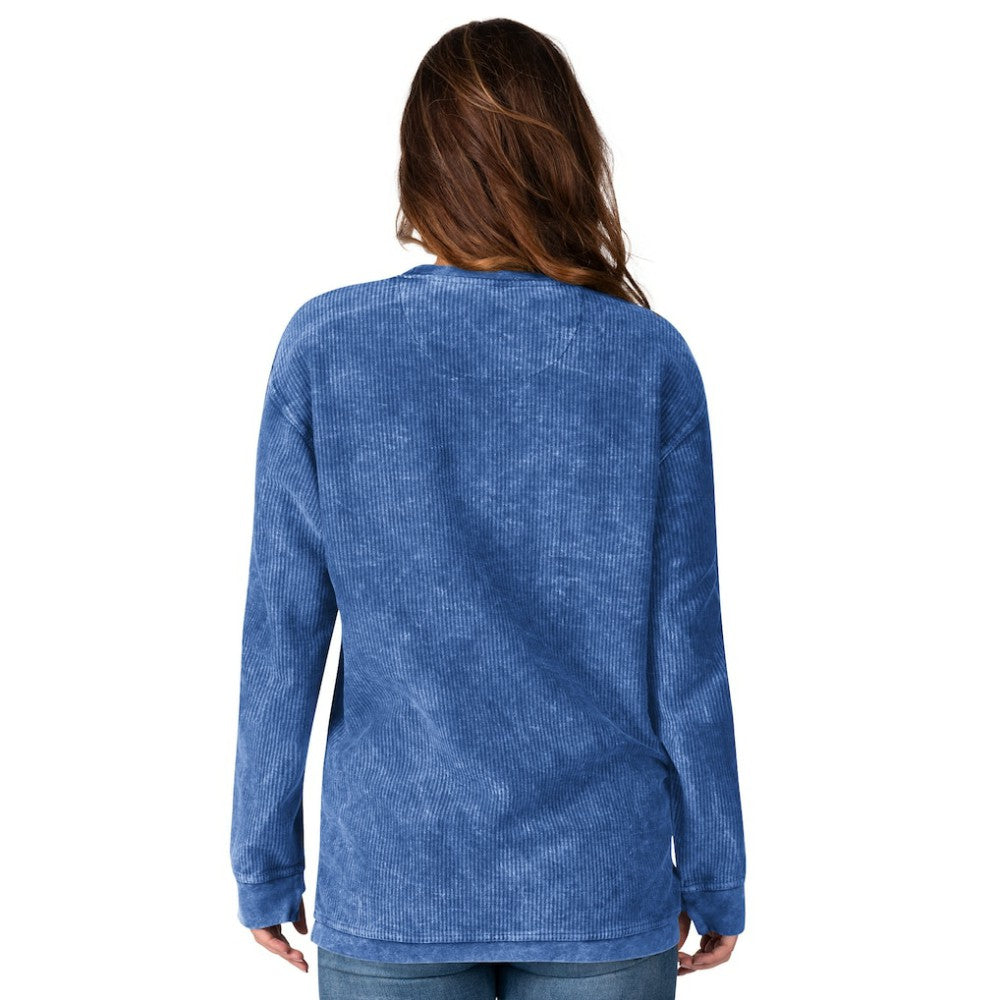 Chicago Cubs G-III 4Her by Carl Banks Women's Comfy Cord Pullover Sweatshirt Royal