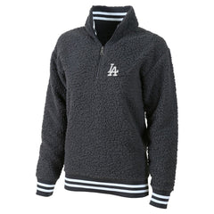 Los Angeles Dodgers G-III 4Her by Carl Banks Women's Play Action Sherpa Fleece Quarter-Zip Jacket Gray