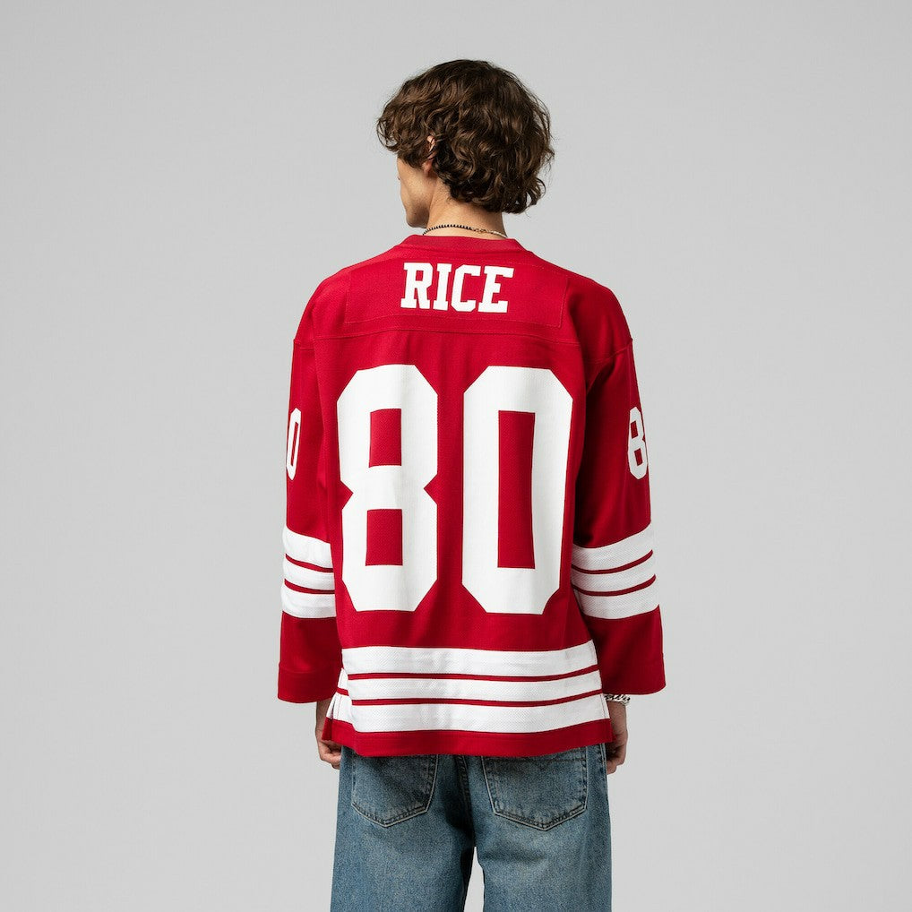 Jerry Rice San Francisco 49ers Maxxed Out Fashion Hockey Jersey - Scarlet on sale