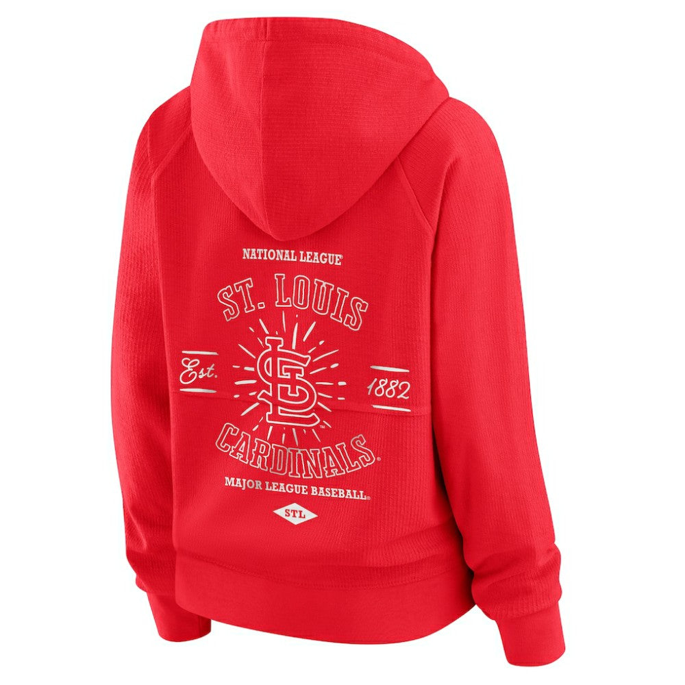 St. Louis Cardinals WEAR by Erin Andrews Women's Vintage Full-Zip Raglan Hoodie Red