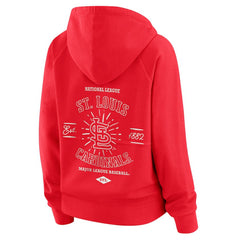St. Louis Cardinals WEAR by Erin Andrews Women's Vintage Full-Zip Raglan Hoodie Red