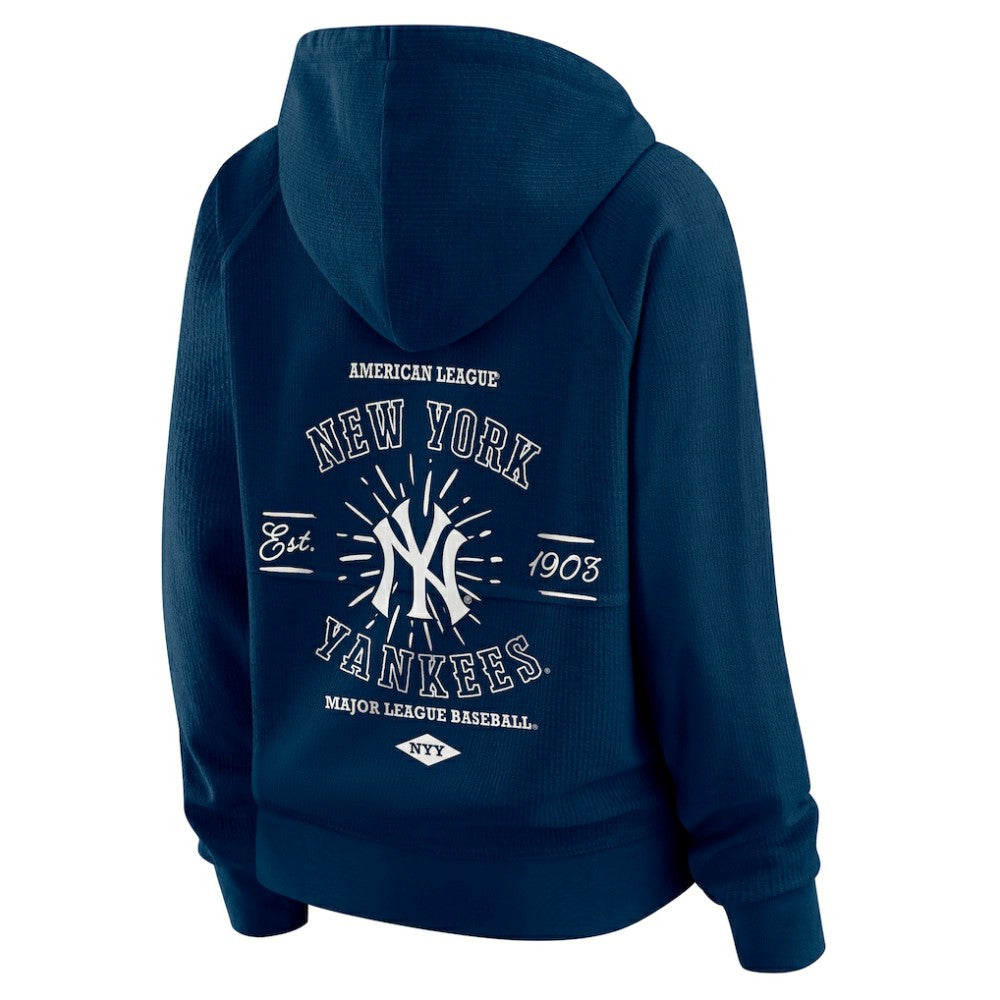 New York Yankees WEAR by Erin Andrews Women's Vintage Full-Zip Raglan Hoodie Navy