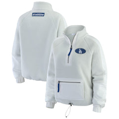 Los Angeles Dodgers WEAR by Erin Andrews Women's Polar Fleece Quarter-Zip Jacket Gray