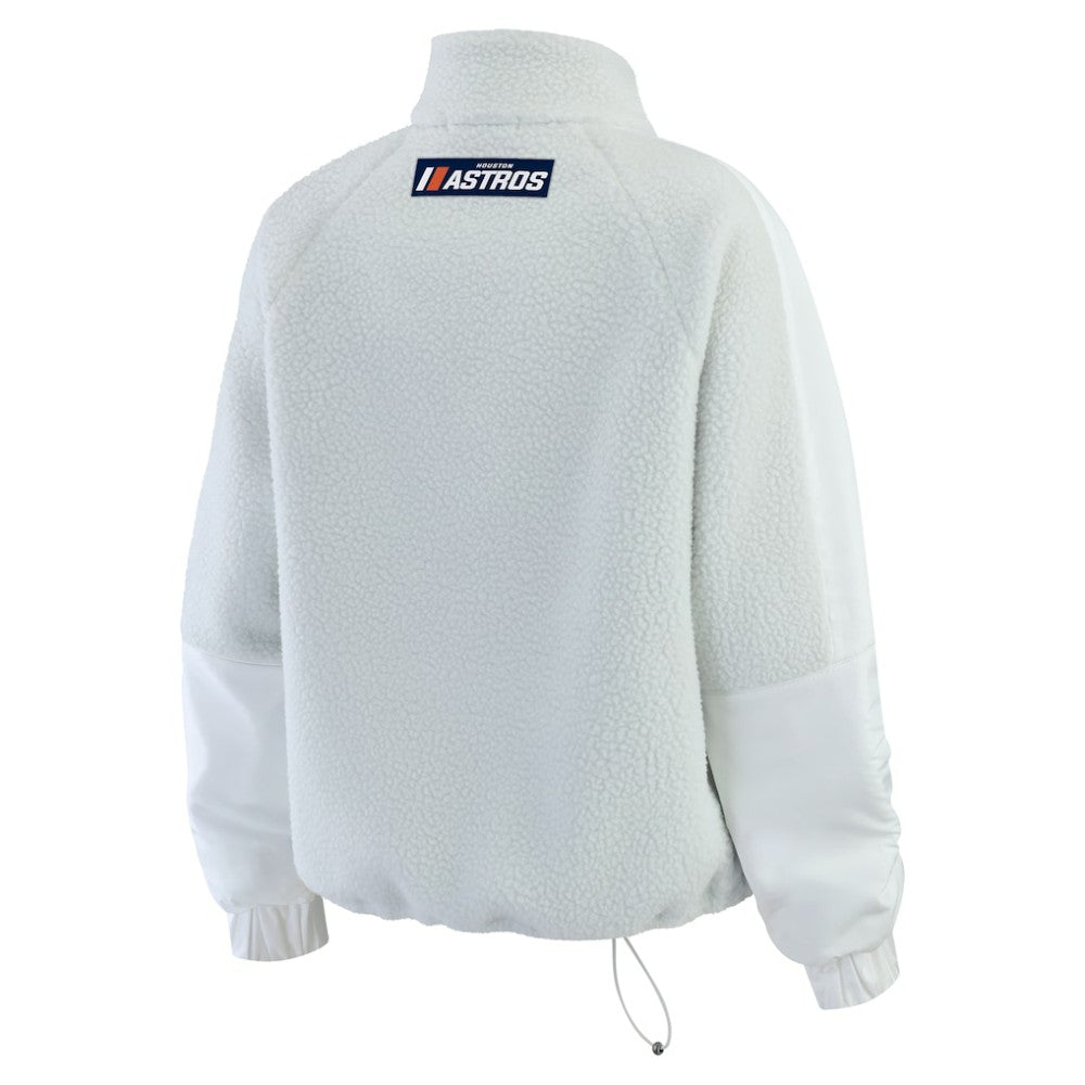 Houston Astros WEAR by Erin Andrews Women's Polar Fleece Quarter-Zip Jacket Gray