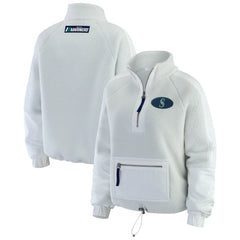 Seattle Mariners WEAR by Erin Andrews Women's Polar Fleece Quarter-Zip Jacket Gray