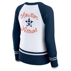 Houston Astros WEAR by Erin Andrews Women's Colorblock Raglan Sweater White