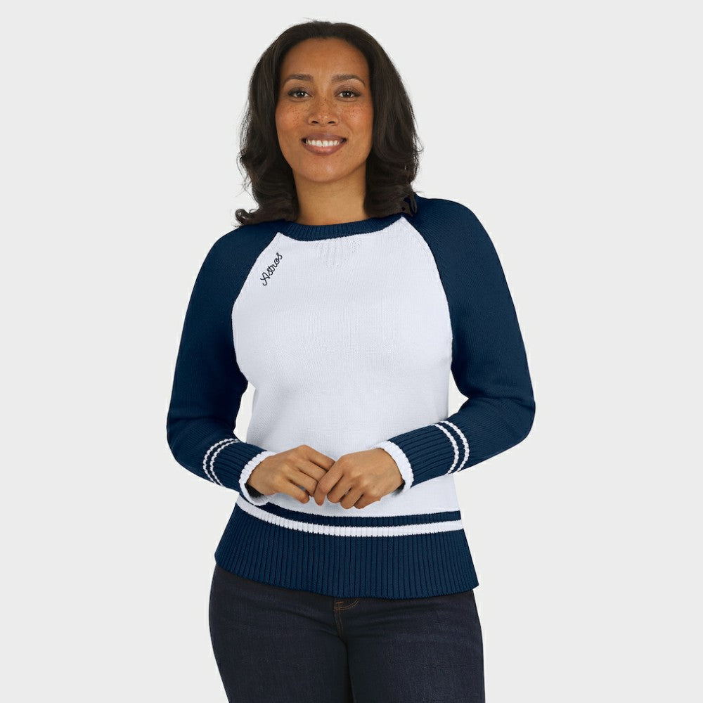 Houston Astros WEAR by Erin Andrews Women's Colorblock Raglan Sweater White
