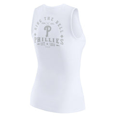 Philadelphia Phillies WEAR by Erin Andrews Women's Rib-Knit Henley Tank Top White
