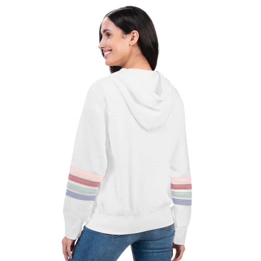 Philadelphia Phillies G-III 4Her by Carl Banks Women's Naamah Sleeve Stripe Fleece Full-Zip Hoodie White