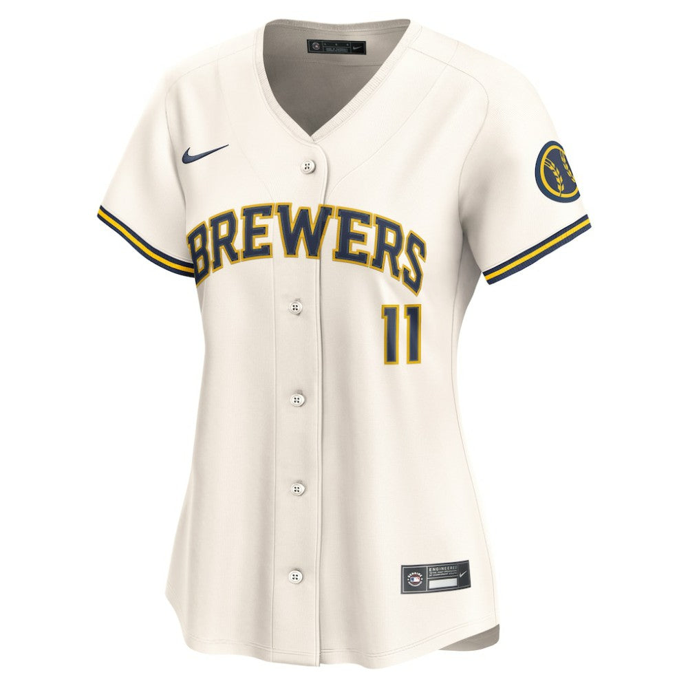 Jackson Chourio Milwaukee Brewers Women's Home Limited Player Jersey Cream | Nike