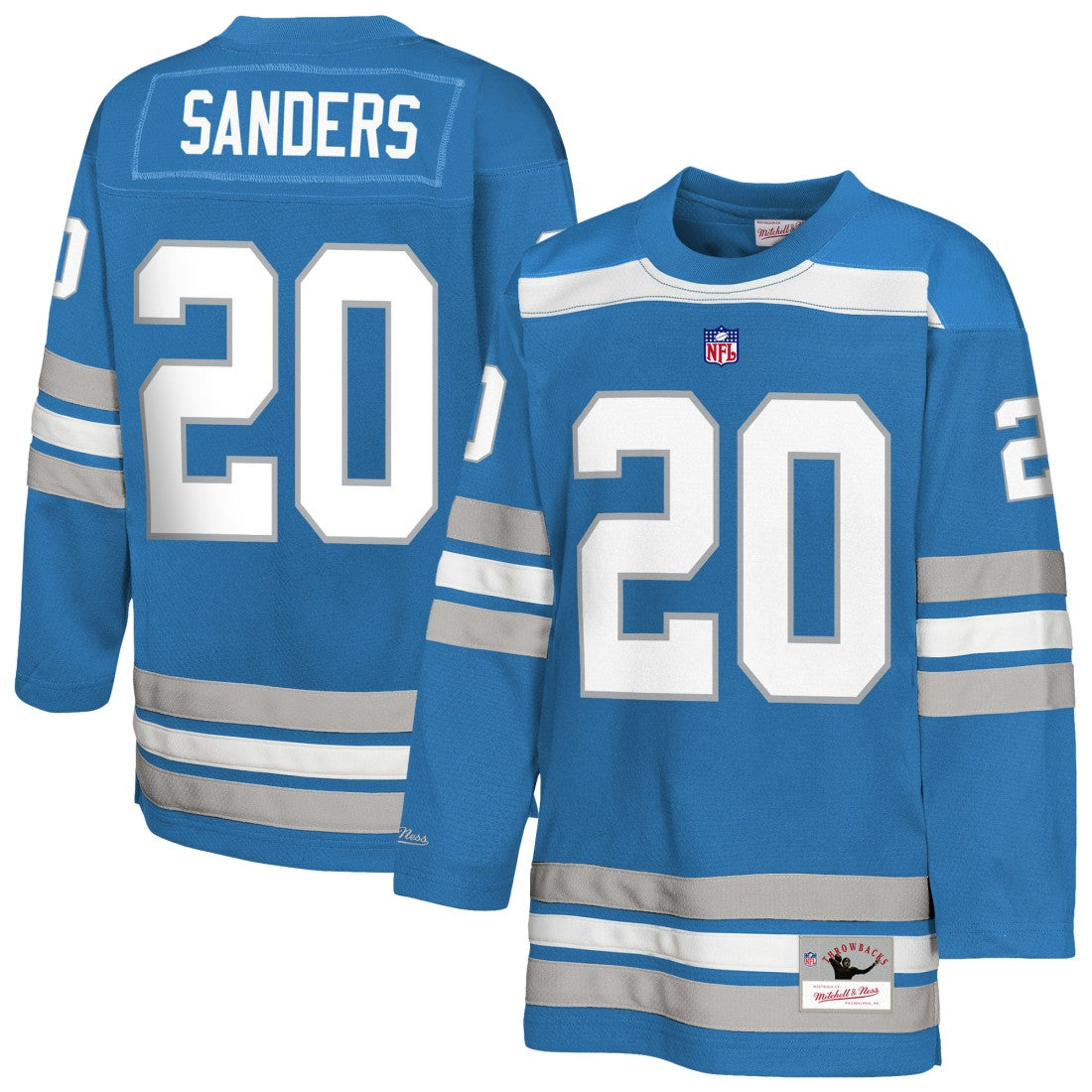 Barry Sanders Detroit Lions Youth Hockey Fashion Jersey - Blue online