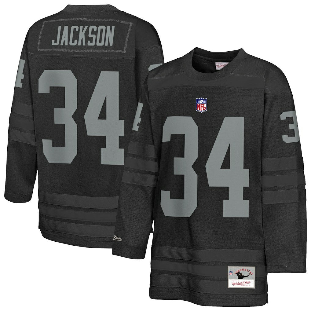 Bo Jackson Las Vegas Raiders Youth Hockey Fashion Jersey - Black for sale