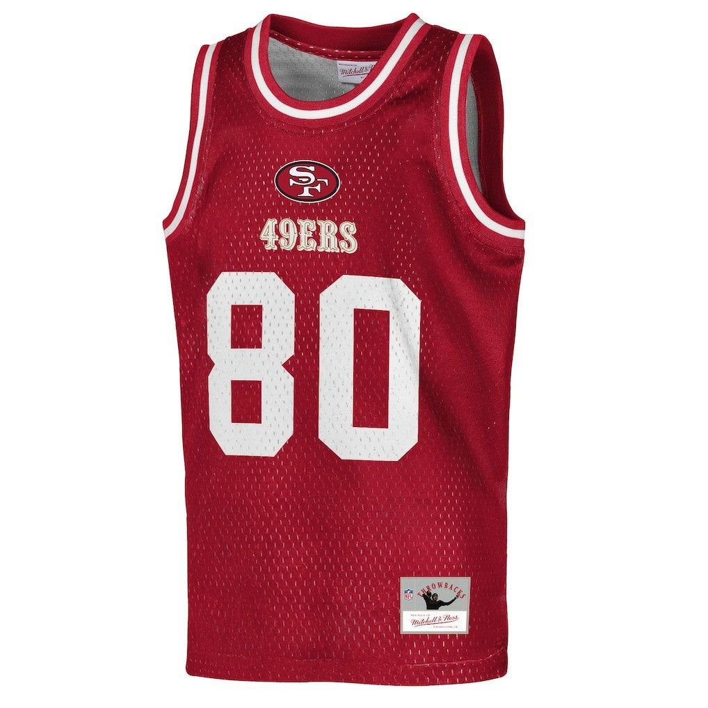Jerry Rice San Francisco 49ers Youth Retired Player NFL Basketball Fashion Jersey - Scarlet outlet