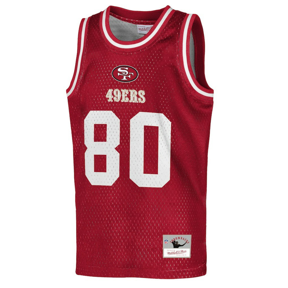 Jerry Rice San Francisco 49ers Youth Retired Player NFL Basketball Fashion Jersey - Scarlet outlet
