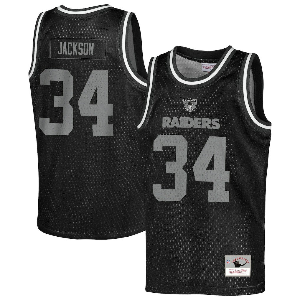 Bo Jackson Las Vegas Raiders Youth Retired Player NFL Basketball Fashion Jersey - Black discount