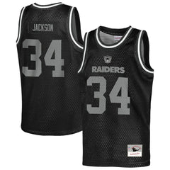 Bo Jackson Las Vegas Raiders Youth Retired Player NFL Basketball Fashion Jersey - Black discount