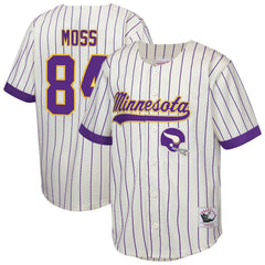 Randy Moss Minnesota Vikings Youth Retired Player Name & Number Baseball Jersey - Cream cheap