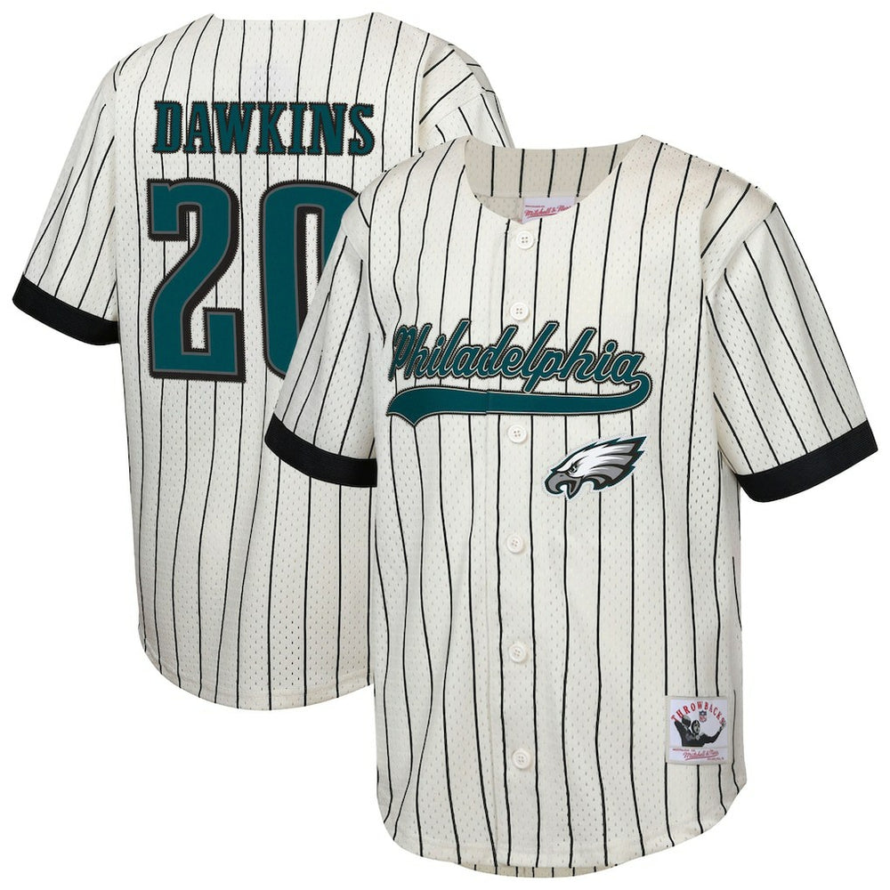 Brian Dawkins Philadelphia Eagles Youth Retired Player Name & Number Baseball Jersey - Cream outlet