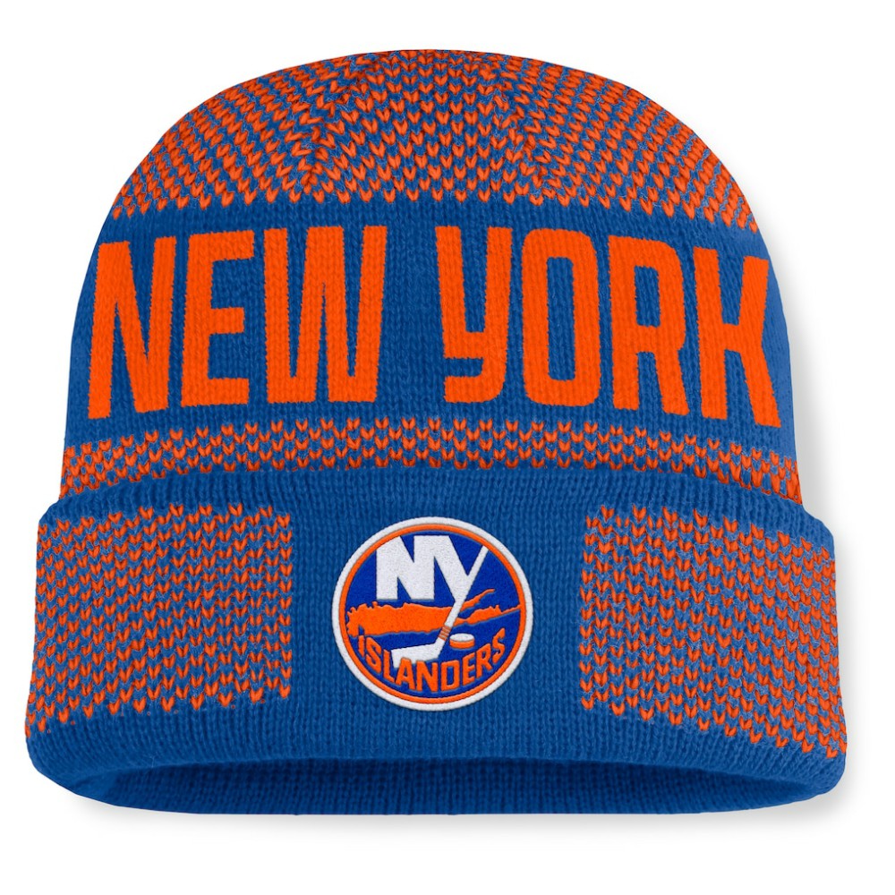 New York Islanders Fanatics Fundamentals Shelter Cuffed Knit Hat Royal/Orange