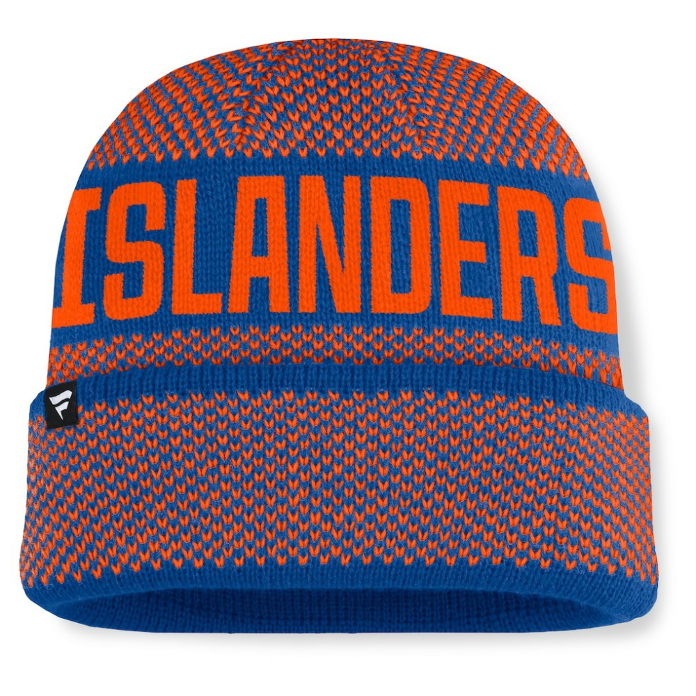 New York Islanders Fanatics Fundamentals Shelter Cuffed Knit Hat Royal/Orange