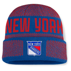 New York Rangers Fanatics Fundamentals Shelter Cuffed Knit Hat Blue/Red